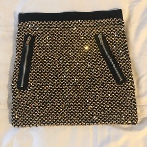 NWOT UO Tweed Like Yarn Lady Sailor Textured Sequin Skirt XS